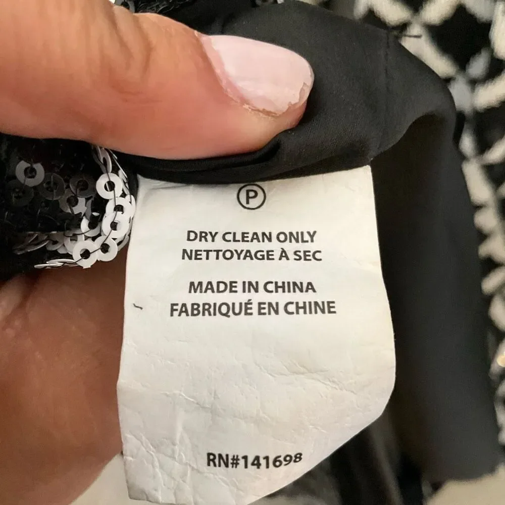 Ramy Brook Celia Sequin Maxi Dress In Black Checkmate - Picture 15 of 15